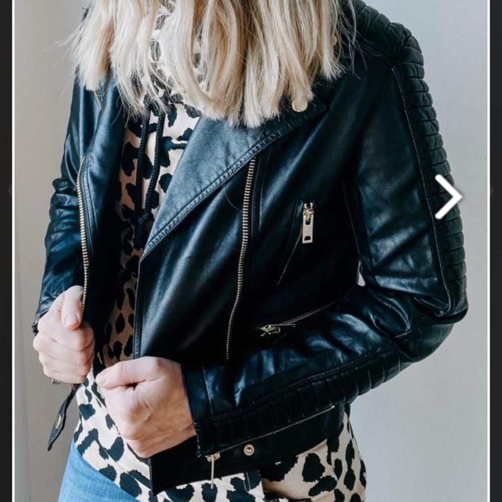 Carmichael Faux Leather Moto Jacket size S